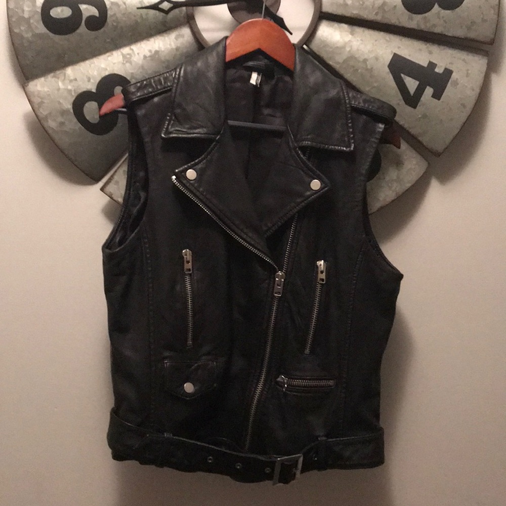 Topshop Leather Biker Vest US Size 10